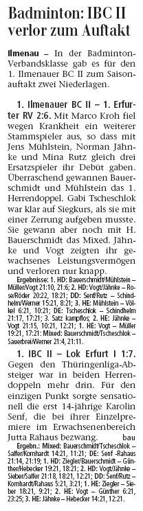 Presseartikel im Freien Wort vom 08.10.2007