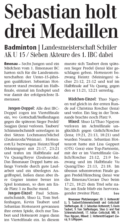 Presseartikel im Freien Wort vom 24.11.2007