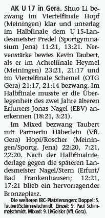 Presseartikel im Freien Wort vom 31.12.2007